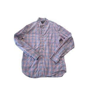 Bonobos mens shirt medium slim fit Pink And Blue Button Up Long Sleeve Shirt